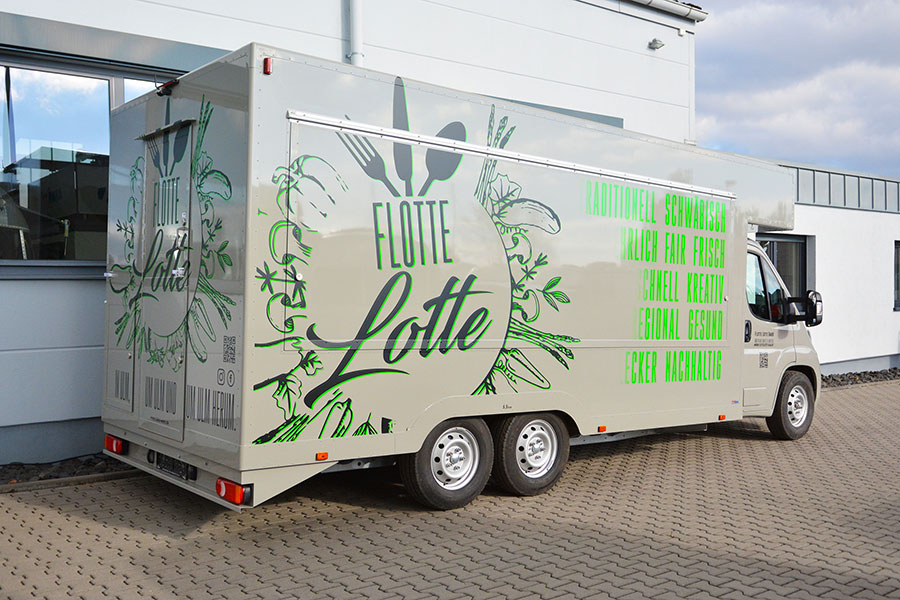 Large food truck for street food festivals and catering.