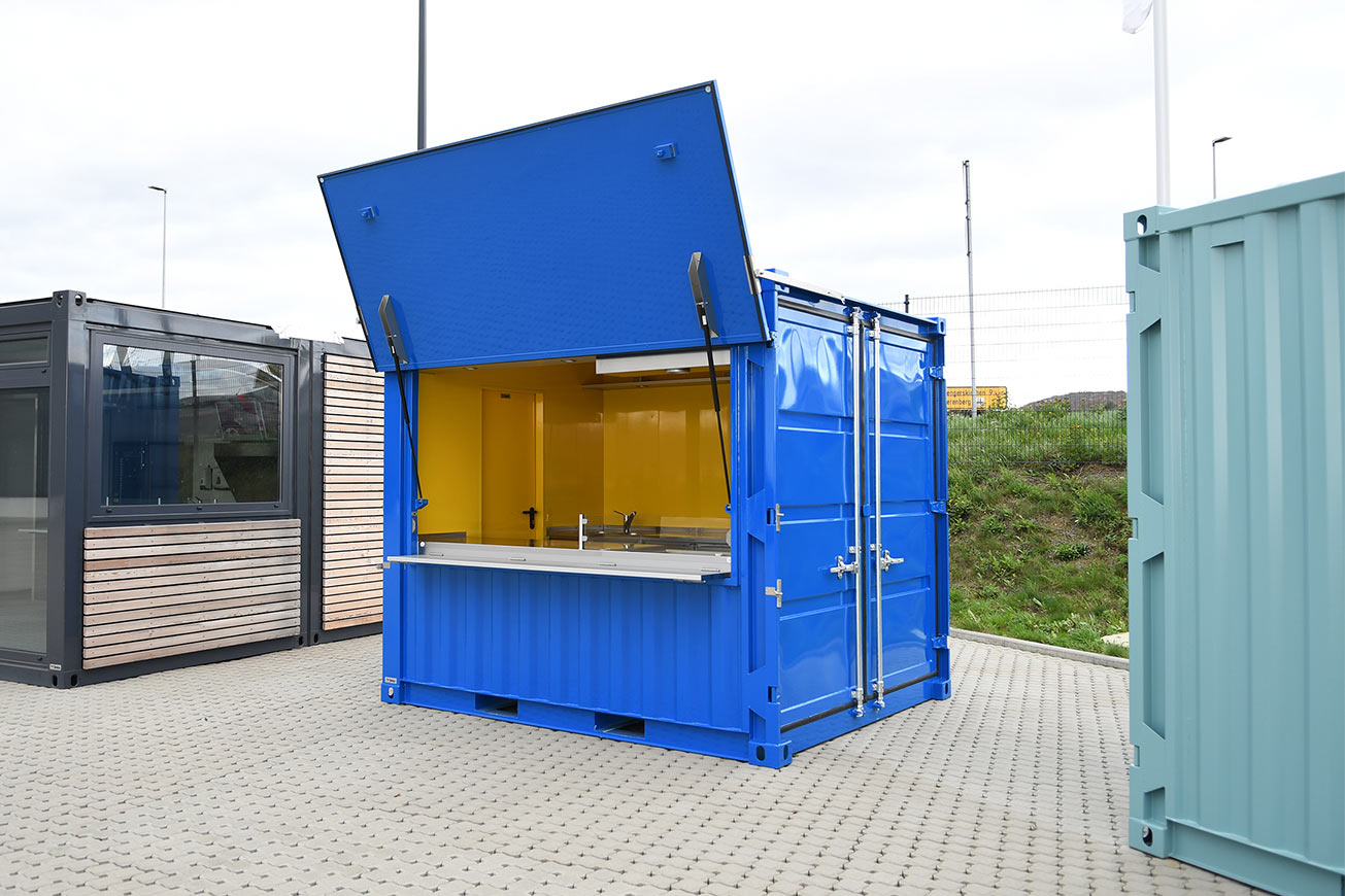 Gastro Seecontainer 10 ft für Außengastronomie.
