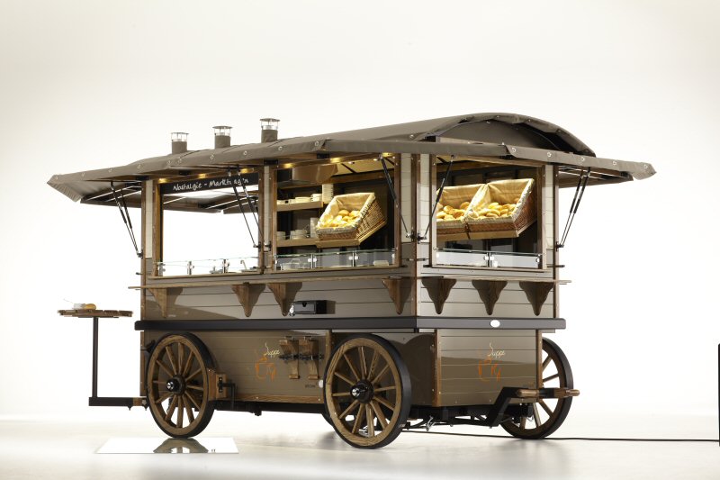 Historic sales cart for gastronomy and hotel industry